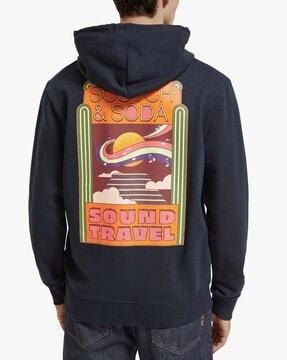 brand print hoodie