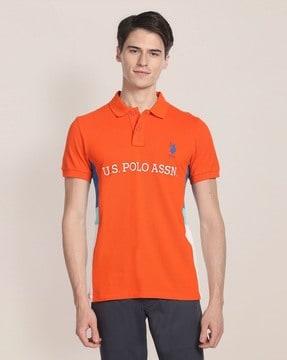 brand print iconic number polo t-shirt