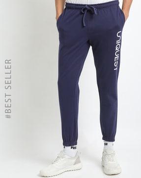 brand print joggers with insert pockets