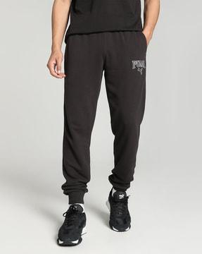 brand print joggers with insert pockets