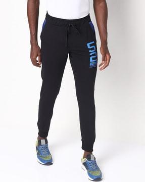 brand print joggers with slip pockets