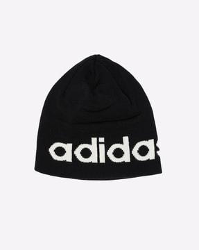 brand print knitted beanie