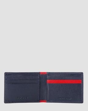 brand print leather bi-fold wallet