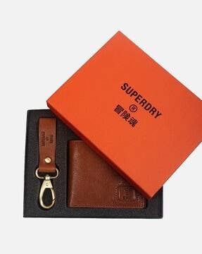 brand print leather wallet
