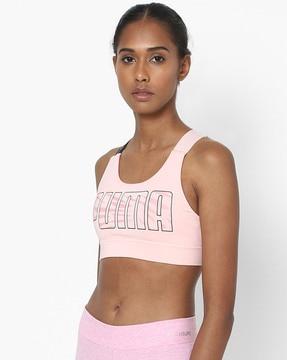 brand print non-wired sports bra