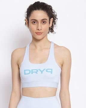 brand print non-wired sports bra