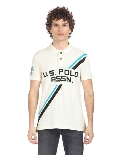 brand print polo t-shirt