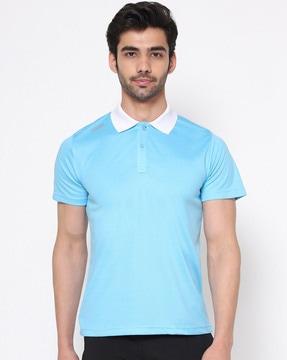 brand print polo t-shirt