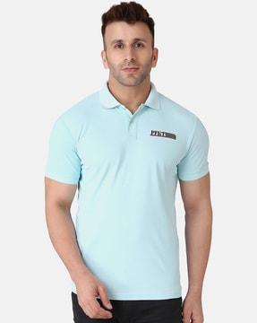 brand print polo t-shirt