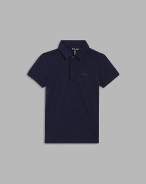 brand print polo t-shirt