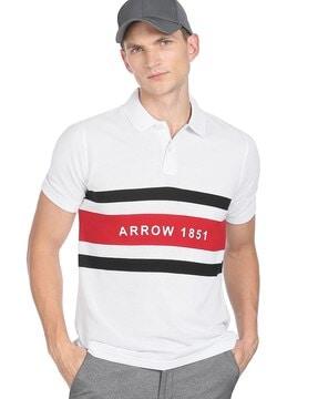 brand print polo t-shirt