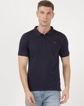 brand print polo t-shirt