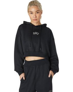 brand print pullover hoodie