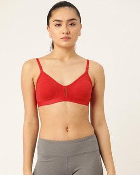 brand print push-up sports bra