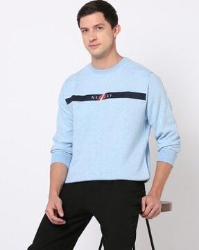 brand print regular fit sweatshirt
