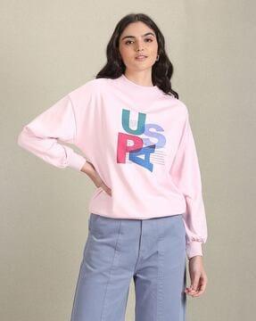 brand-print relaxed fit sweatshirt