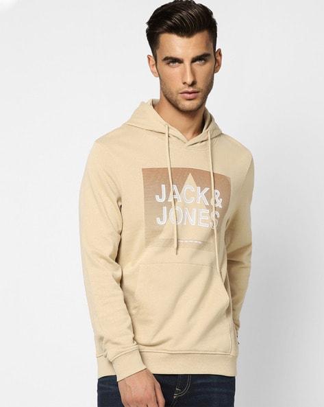 brand print ribbed hems hoodie