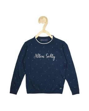 brand print round-neck sweatshirt