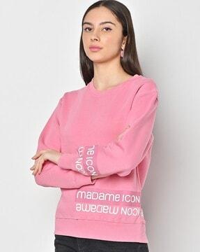 brand print round-neck sweatshirt