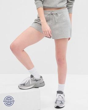 brand print shorts with drawstring waist