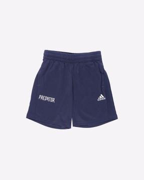 brand print shorts with elastiacted waist