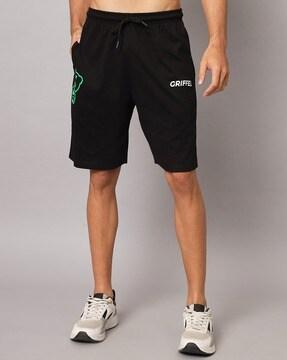 brand print shorts with insert pockets