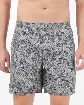 brand print shorts with insert pockets