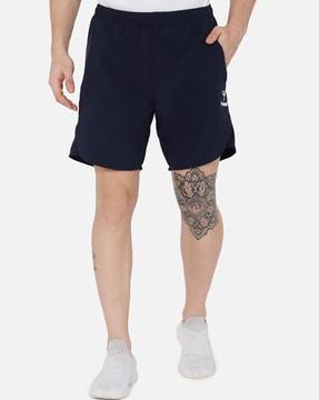 brand print shorts with insert pockets