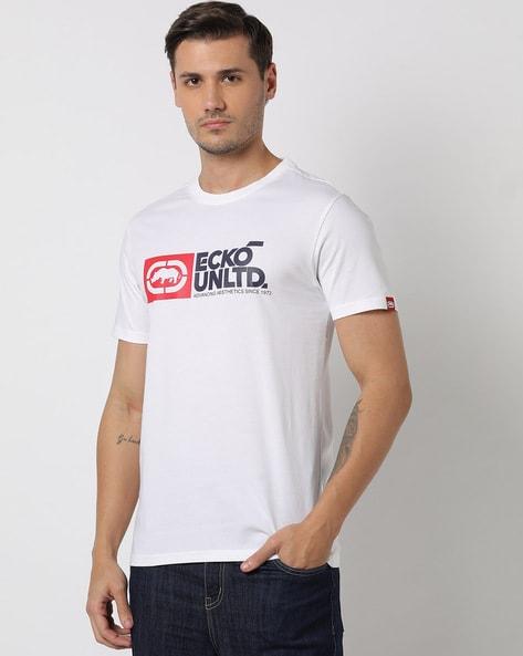 brand print slim fit crew-neck t-shirt