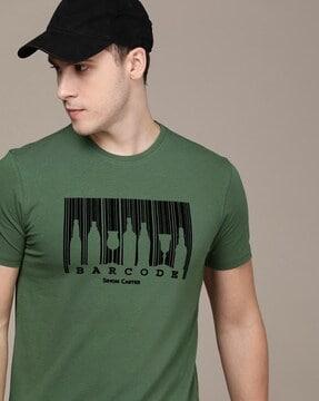 brand print slim fit crew-neck t-shirt