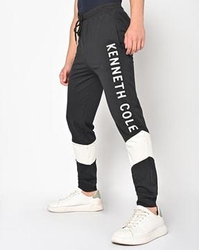 brand print slim fit joggers with insert pockets