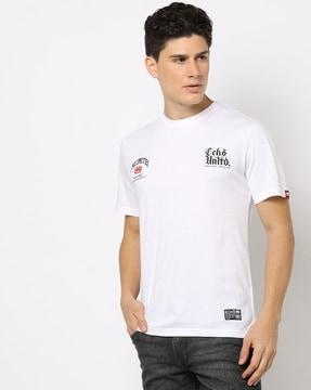 brand print slim fit t-shirt