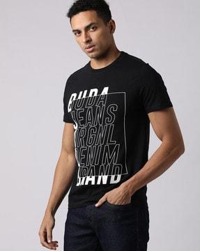 brand print slim fit t-shirt