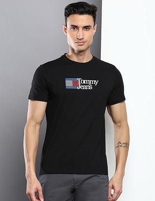 brand print slim fit t-shirt