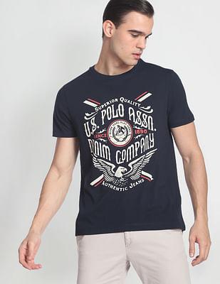 brand print slim fit t-shirt