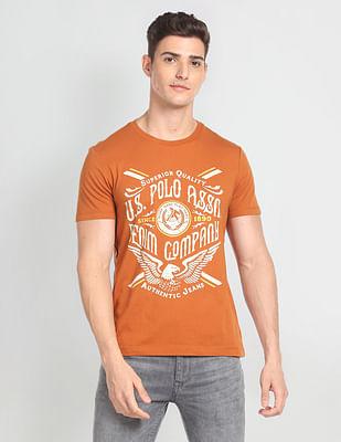 brand print slim fit t-shirt