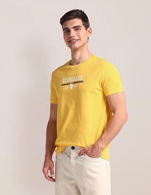 brand print slim fit t-shirt