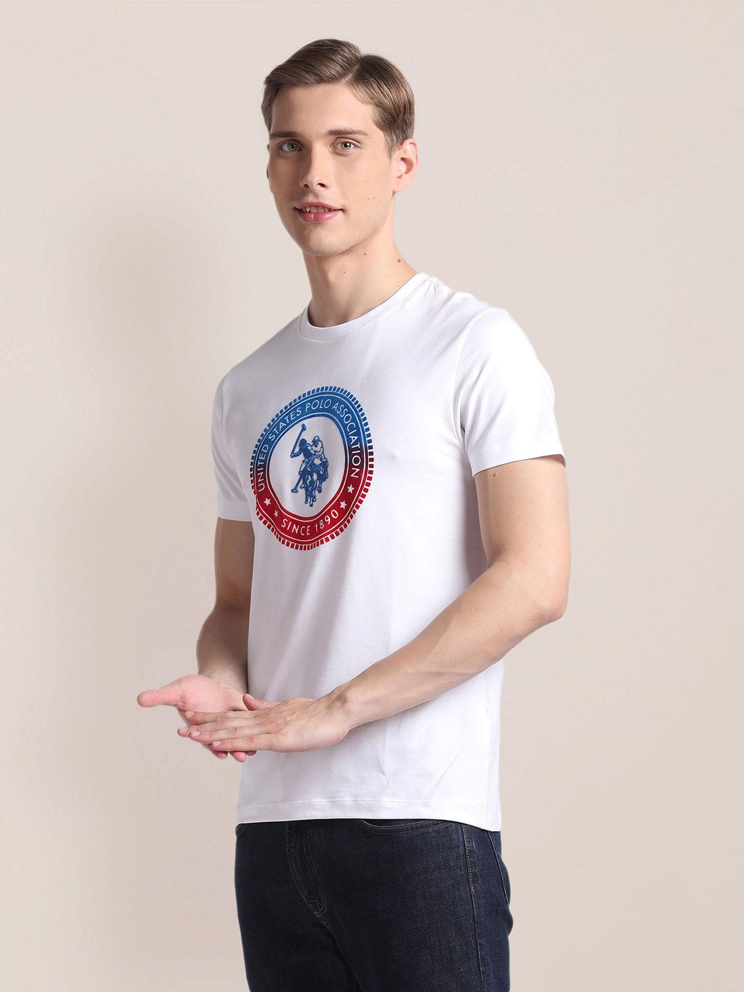 brand print slim t-shirt