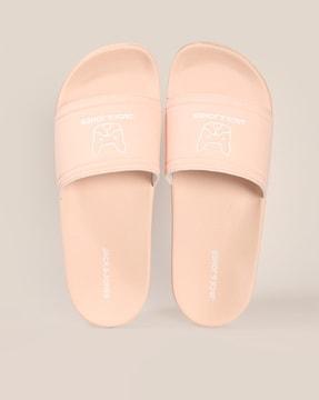 brand print slip-on sliders