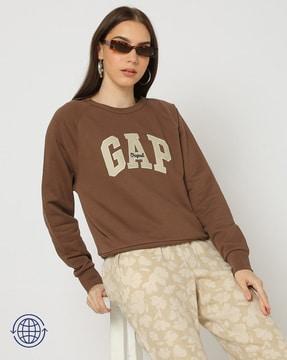 brand print sweatshirt with ribbed hem