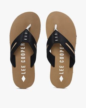 brand print thong-strap flip-flops