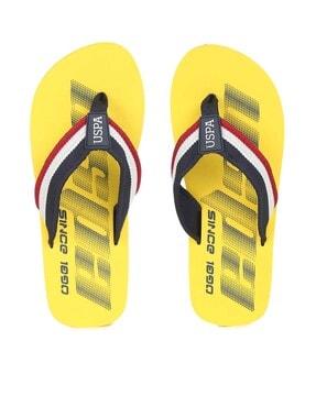 brand print thong-strap flip-flops