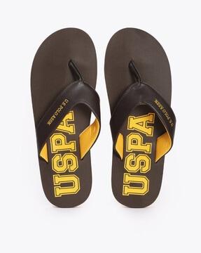 brand print thong-strap flip-flops