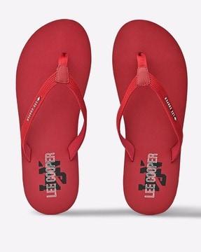 brand print thong-strap flip-flops