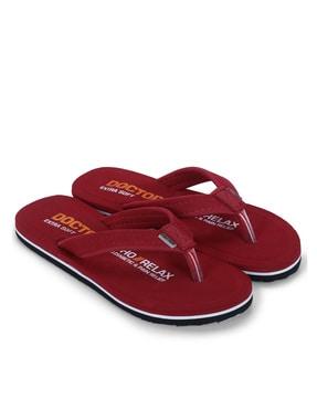 brand print thong-strap flip-flops