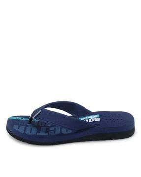 brand print thong strap flip flops