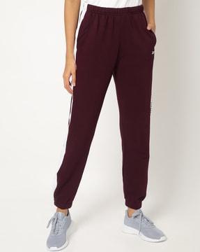 brand print track pants with elasticated waist