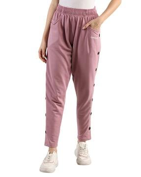 brand print track pants with elasticated waistband