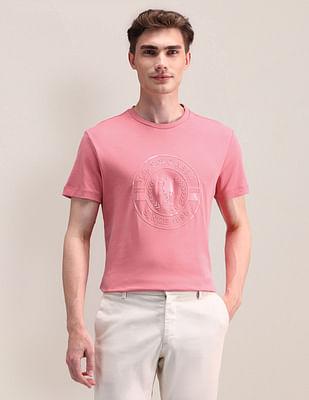 brand printed slim fit t-shirt