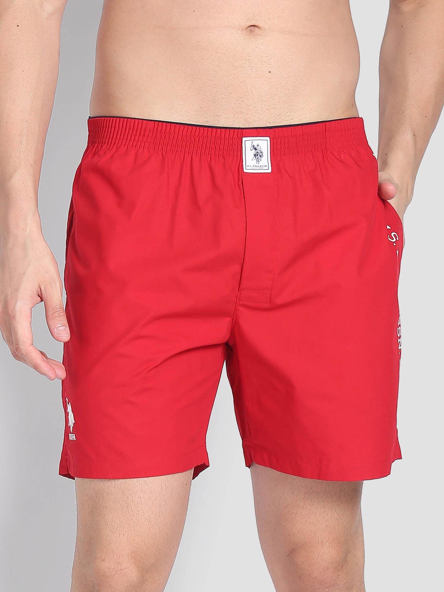 brand stripe dual pocket iyax boxers red